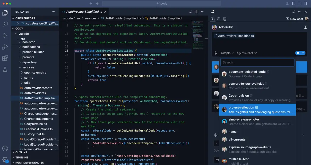 Cody (Sourcegraph)の画面