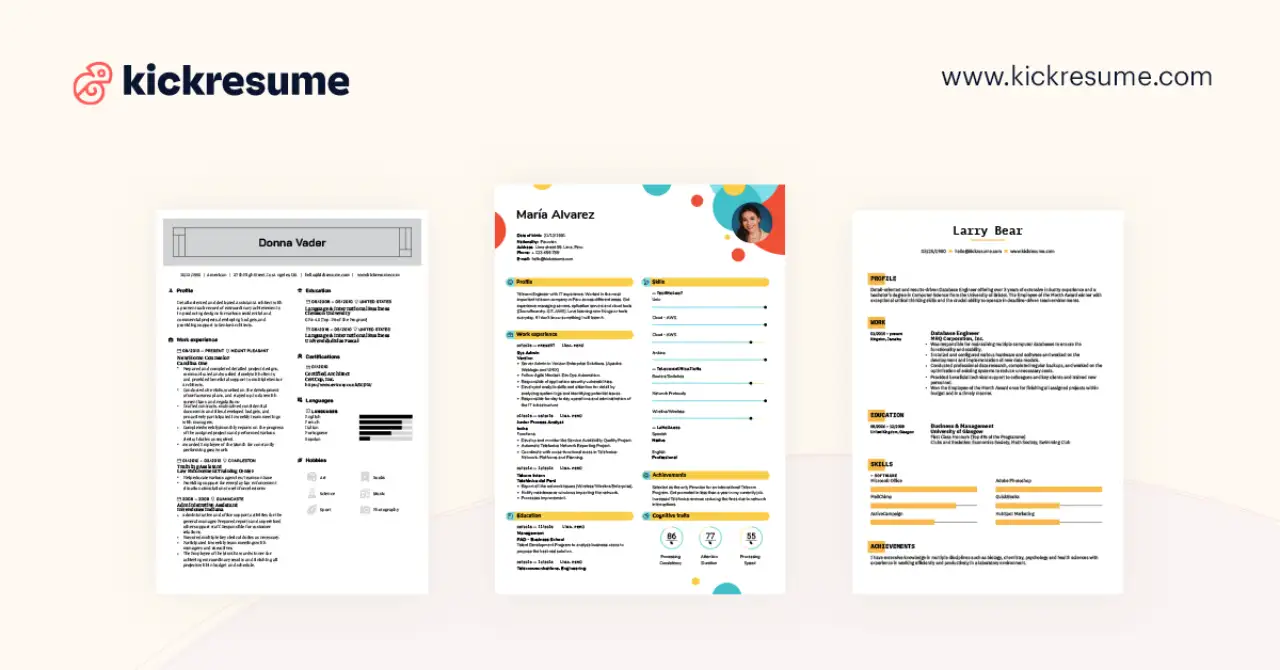 Kickresume AIの画面