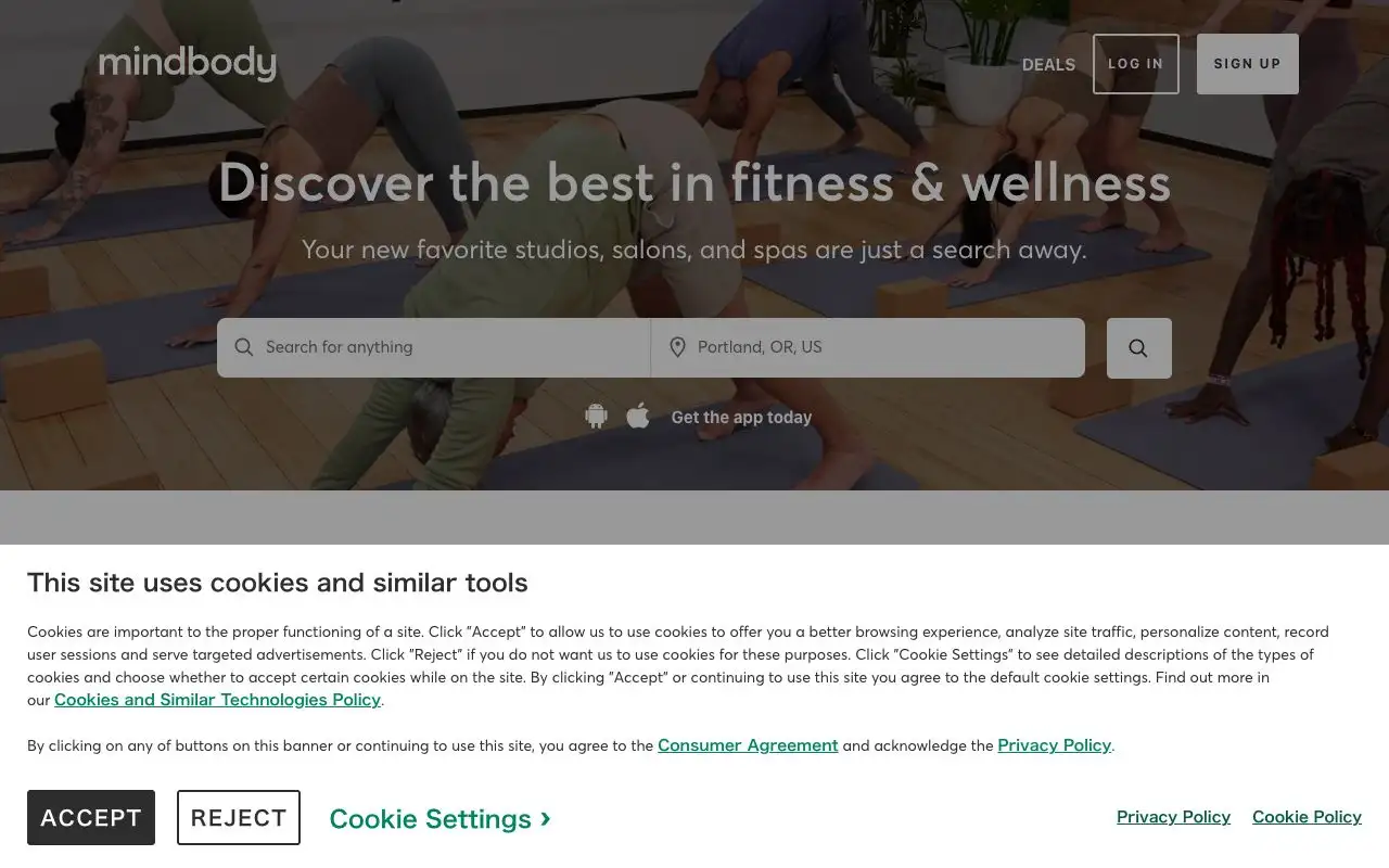 Mindbody Fitness AIの画面