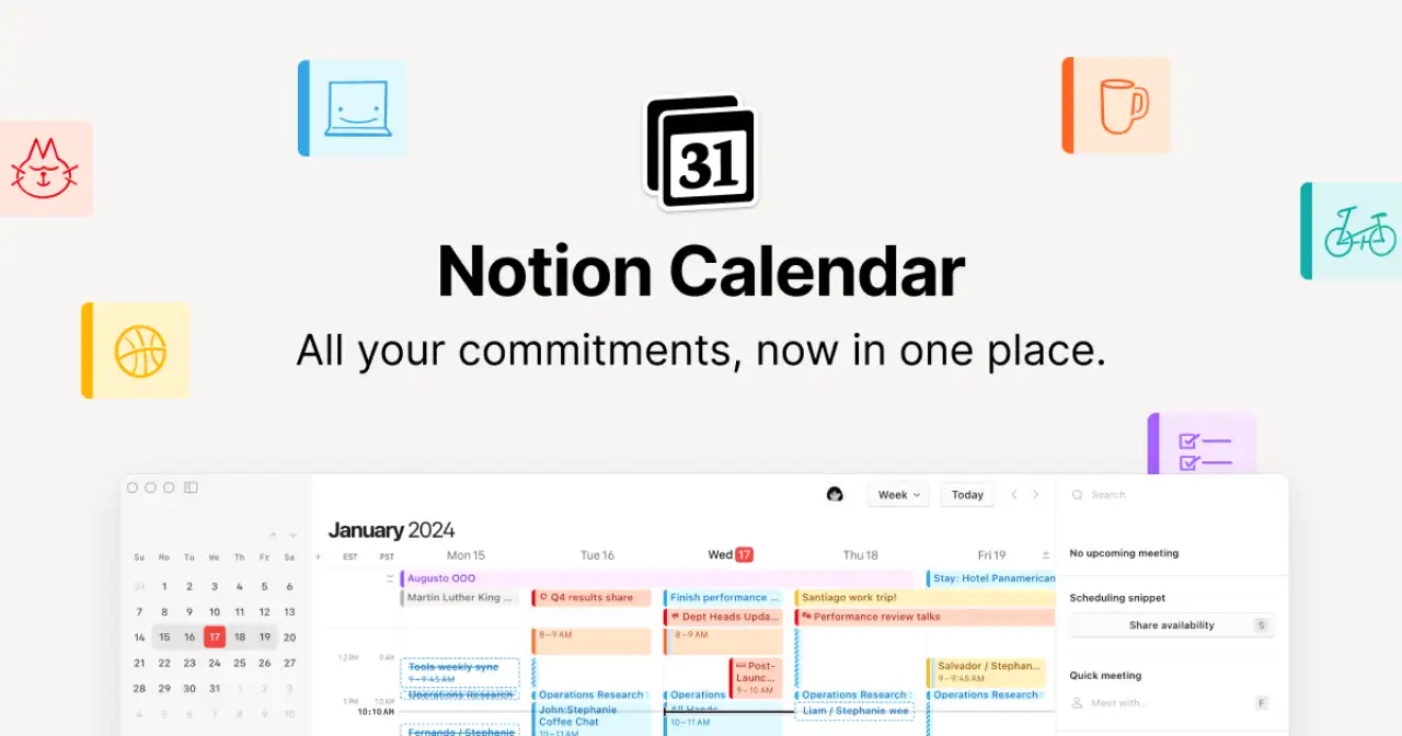 Notion Calendarの画面