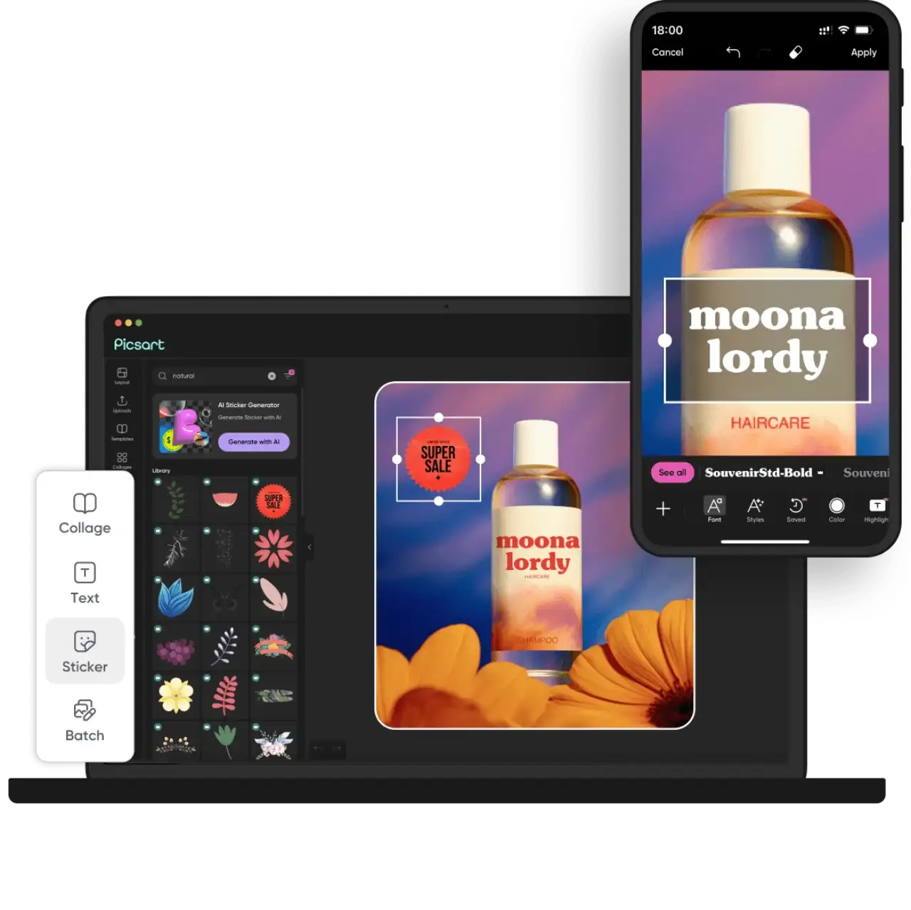 Picsart AIの画面