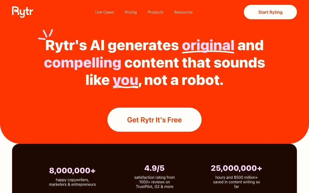 Rytrの画面