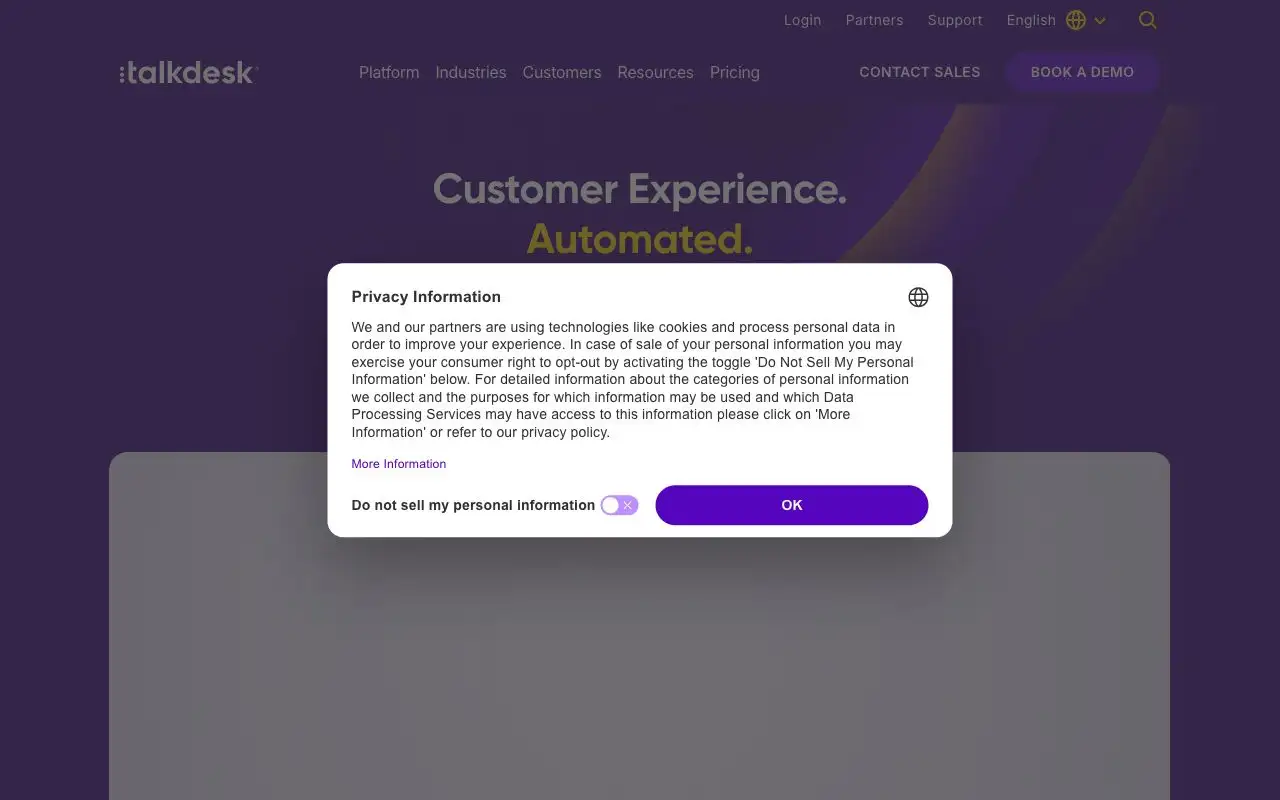Talkdesk AIの画面